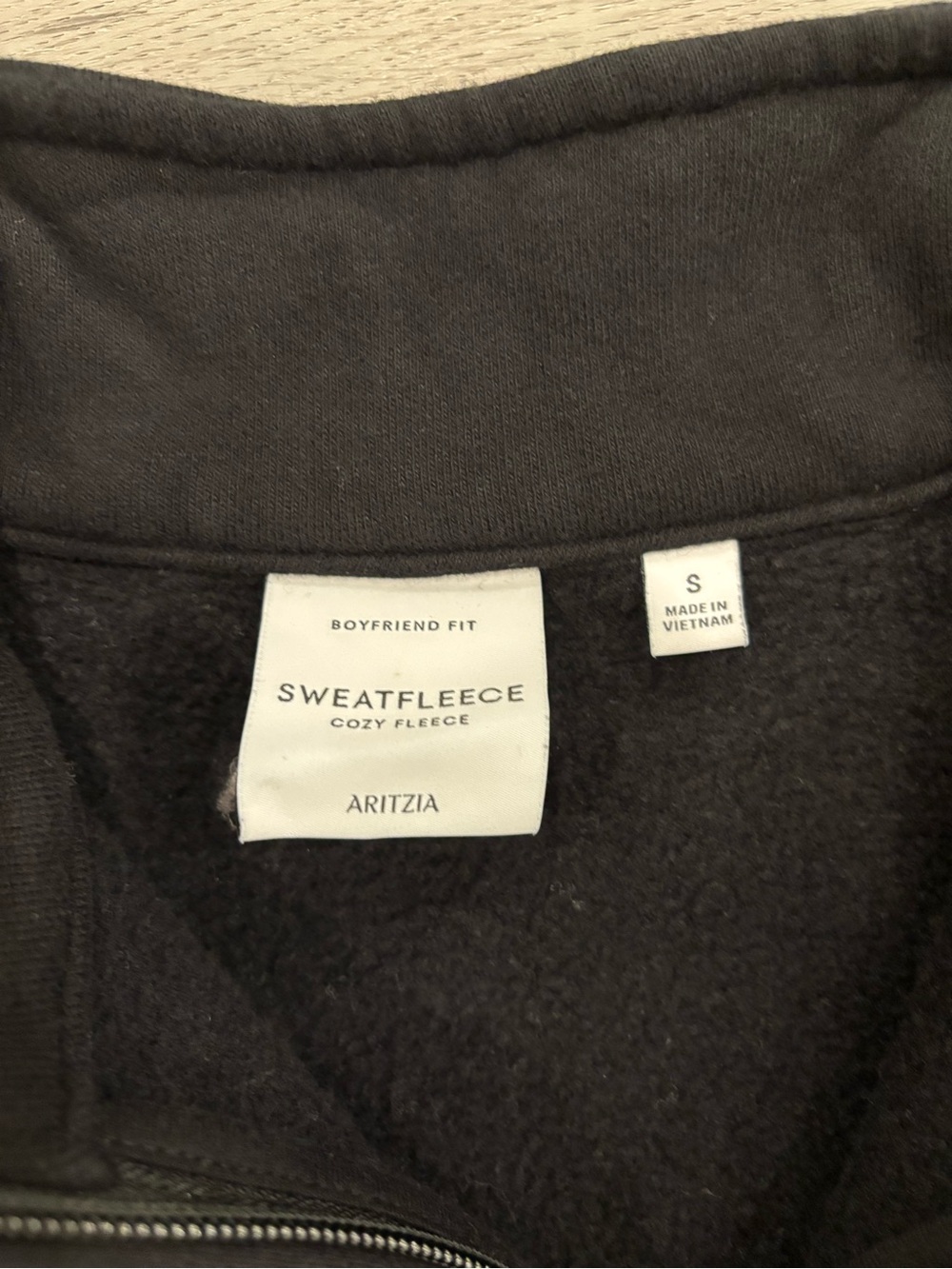 NEVER WORN Aritzia Small Boyfriend Black Quarter Zip - Picture 4 of 4